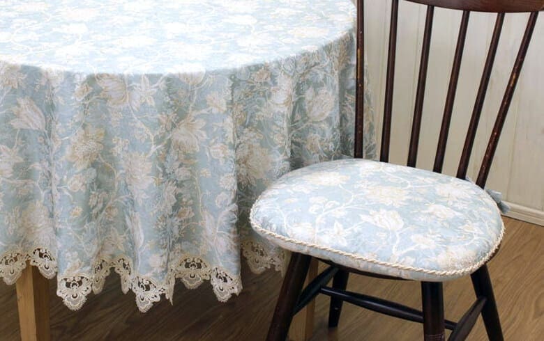 撥水加工ジャカード織 紐付シートクッション 約43×45cm [Turquoise]