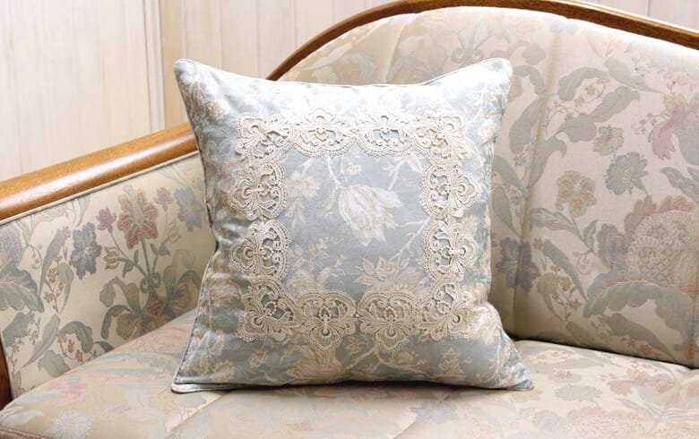 Turquoise 撥水加工ジャカード織 クッションカバー 約45×45cm