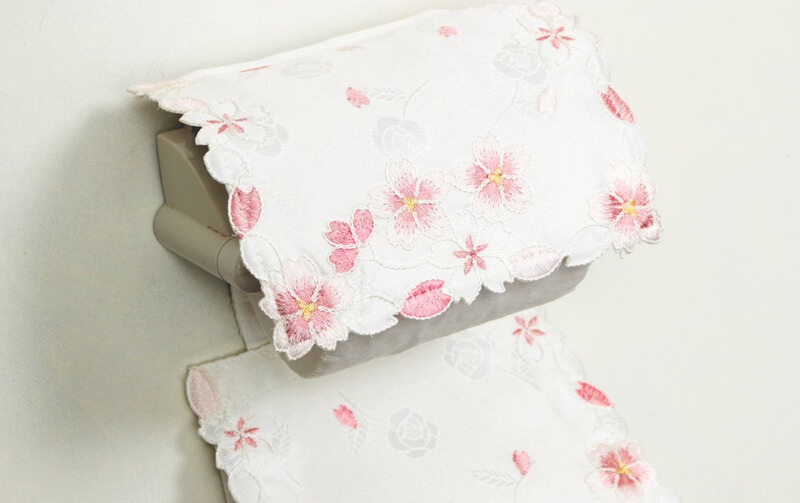 刺繍＆カットワーク ペーパーホルダー 約16×36cm [SAKURA]