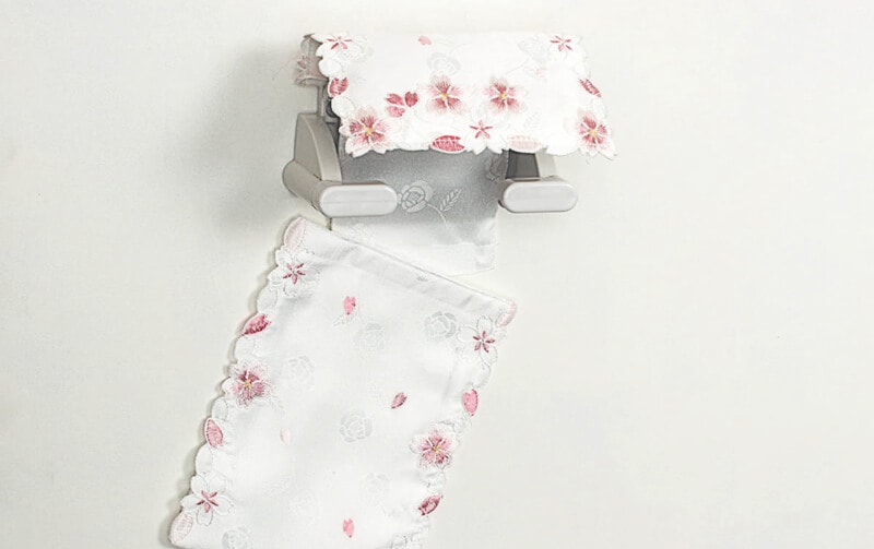 刺繍＆カットワーク ペーパーホルダー 約16×36cm [SAKURA]