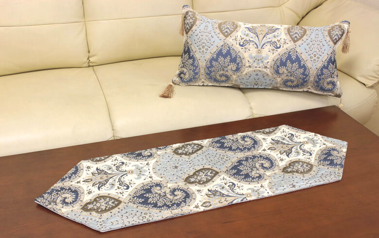 シェニール織 テーブルセンター 約30×90cm [Alva]