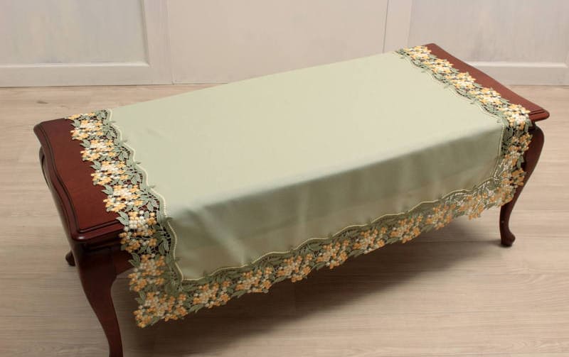 ミモザ柄ケミカルレース テーブルクロス 約112×112cm [un autre]