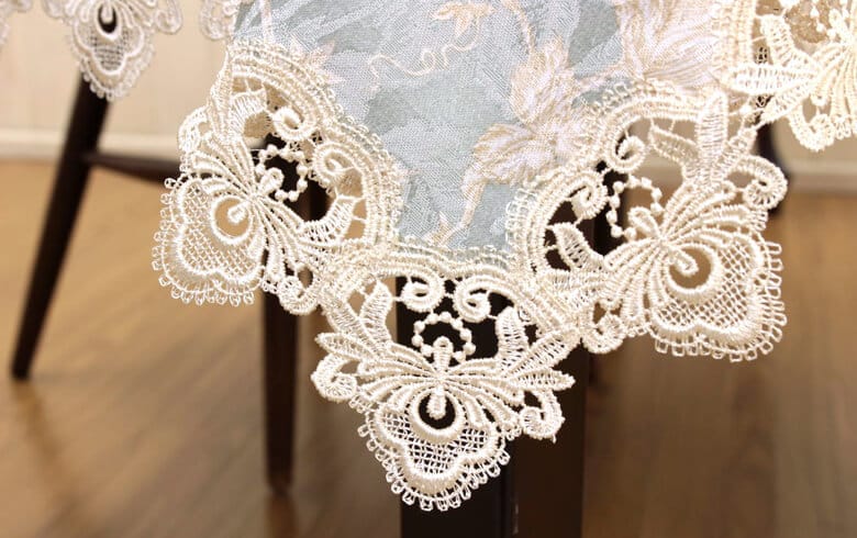 撥水加工ジャカード織 テーブルクロス 約130×200cm [Turquoise]