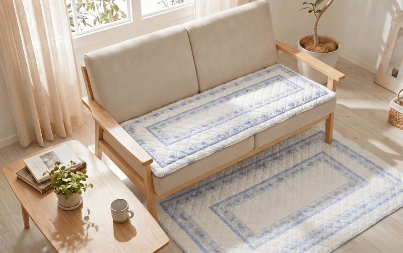 接触冷感キルト ロングシートクッション 約50×120cm [Toile Frais]