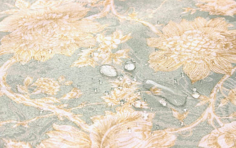 撥水加工ジャカード織 テーブルクロス 約130×230cm [Turquoise]