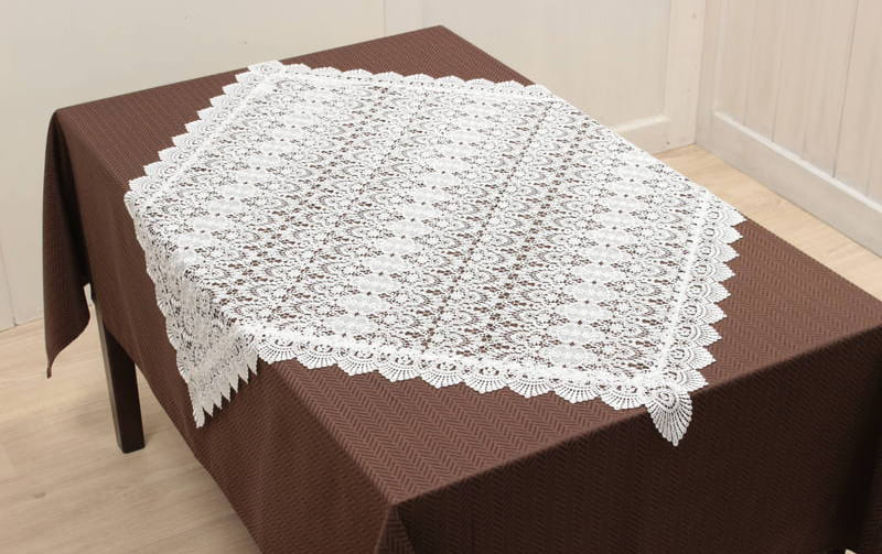 テーブルクロス 総ギュピールレース 約90×90cm [Lacielle]｜インテリア