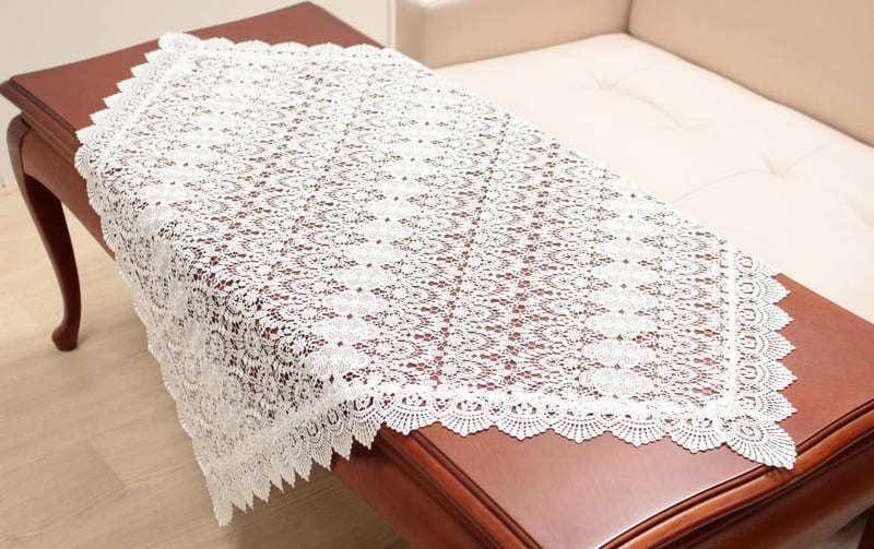 テーブルクロス 総ギュピールレース 約90×90cm [Lacielle]｜インテリア