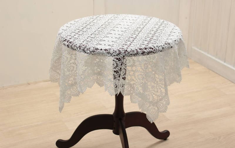 テーブルクロス 総ギュピールレース 約90×90cm [Lacielle]｜インテリア