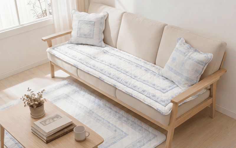 接触冷感キルト ロングシートクッション 約50×150cm [Toile Frais]
