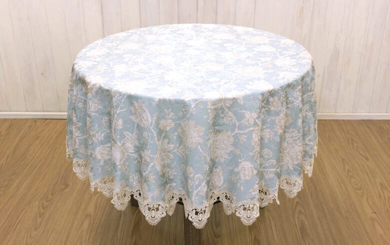 撥水加工ジャカード織 テーブルクロス 約150cm [Turquoise]
