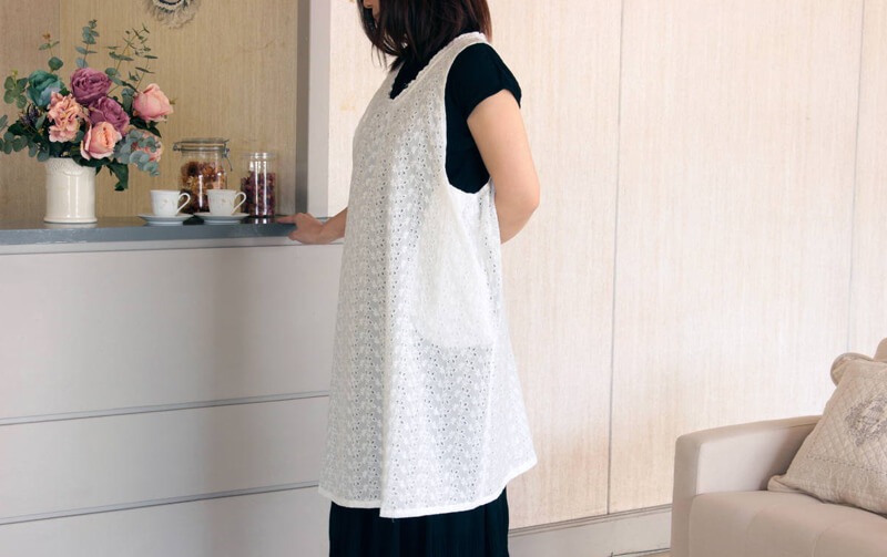 Blanc casse アイレットワーク エプロンA型｜インテリアレース