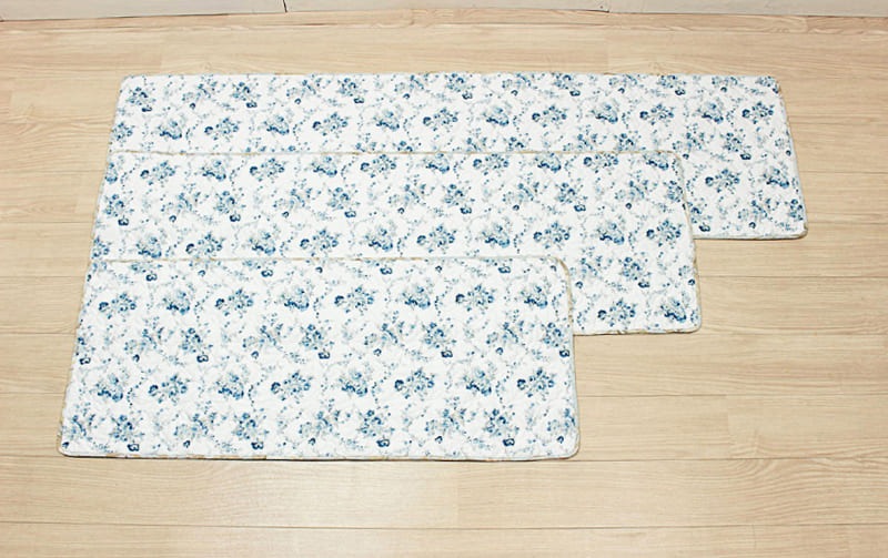 接触冷感素材キルト ロングマット 約50×120cm [Floral Fresh]
