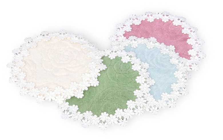 ジャカード織 タオル コースター 約15cm [Rose towel]