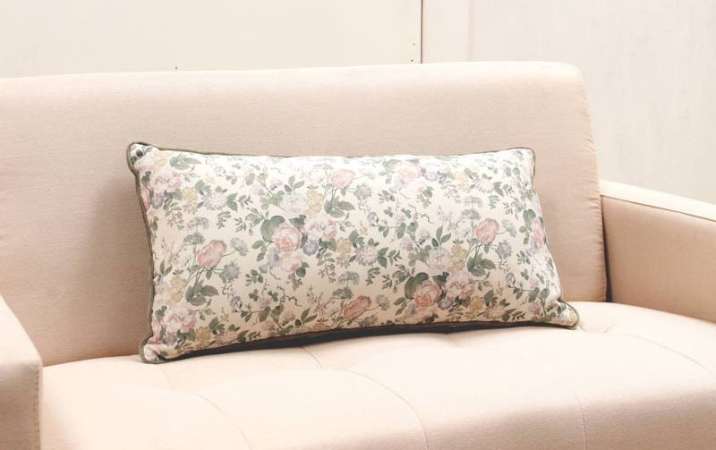 花柄プリント ピロークッション 約30×60cm [Belle Heure]
