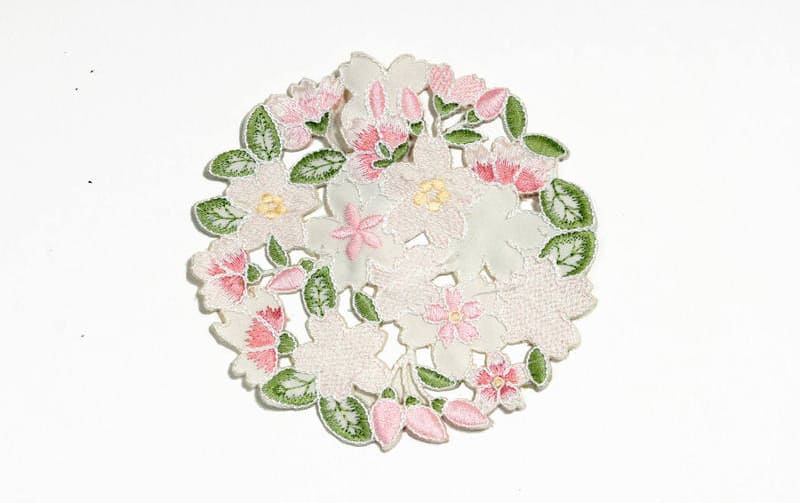 コースター コード刺繍 約12cm [桜綺]