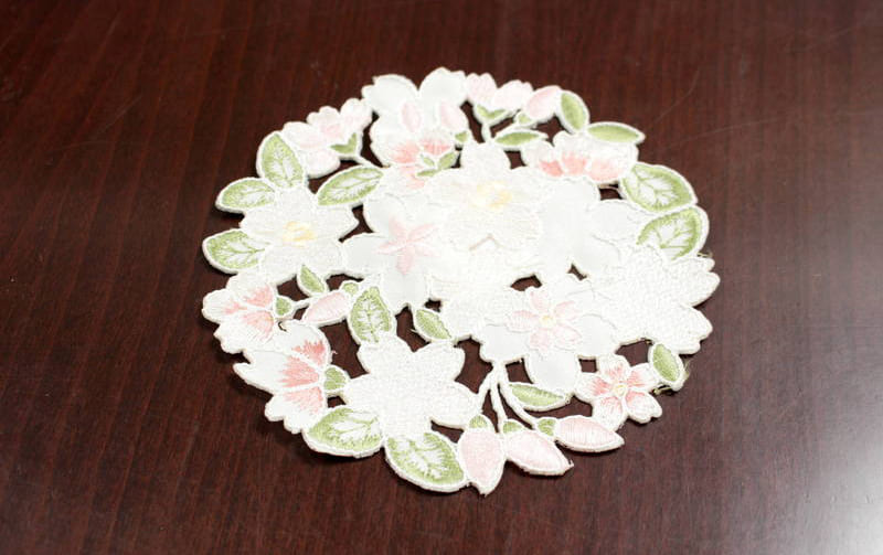 コースター コード刺繍 約12cm [桜綺]
