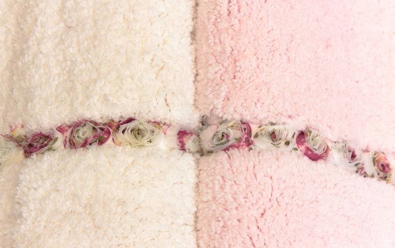 マイクロファイバー ハートマット 約50×45cm [Rose Mousse]