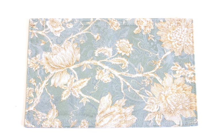 撥水加工ジャカード織 ティーマット 約20×30cm [Turquoise]