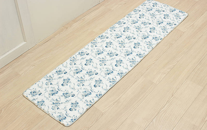 接触冷感素材キルト ロングマット 約50×180cm [Floral Fresh]