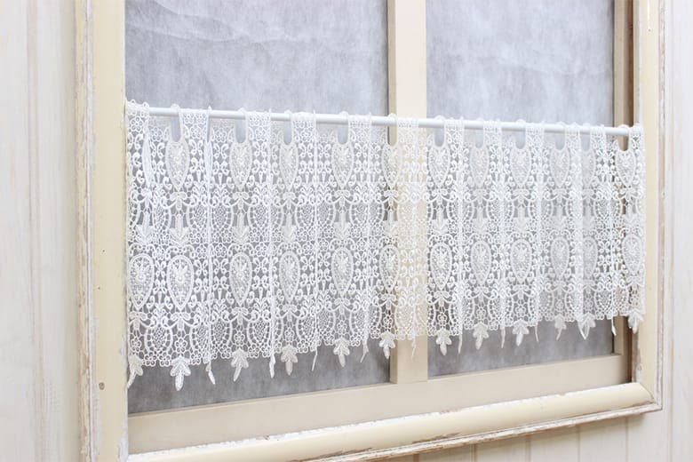 Noble ギュピールレース カフェカーテン 約120×30cm｜インテリアレース