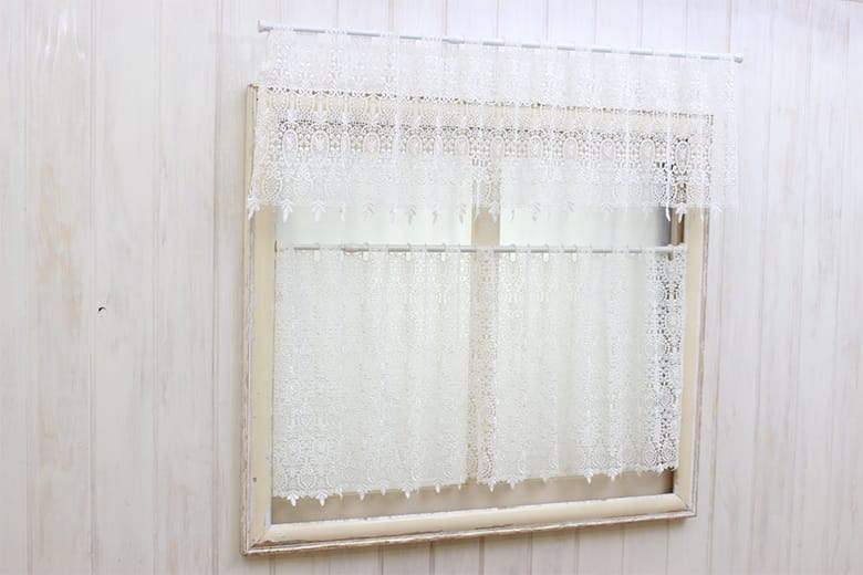 Noble ギュピールレース カフェカーテン 約120×30cm｜インテリアレース