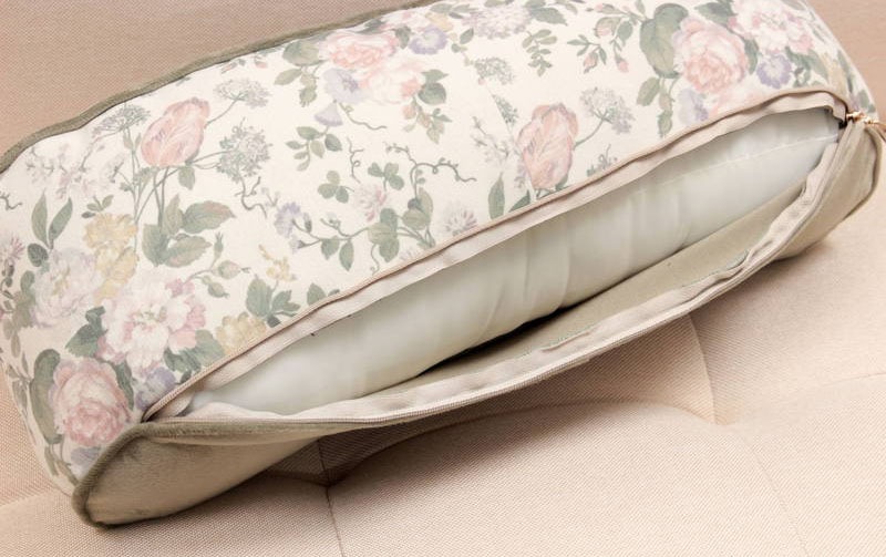 花柄プリント 腰当クッション 約12×43×12cm [Belle Heure]