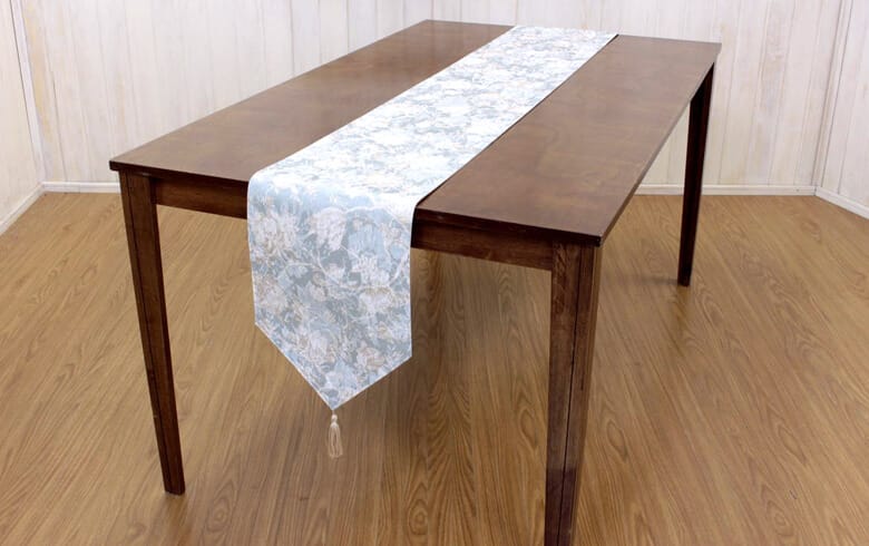 撥水加工ジャカード織 テーブルランナー 約30×230cm [Turquoise]