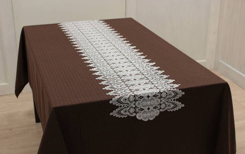 テーブルセンター 総ギュピールレース 約30×140cm [Lacielle
