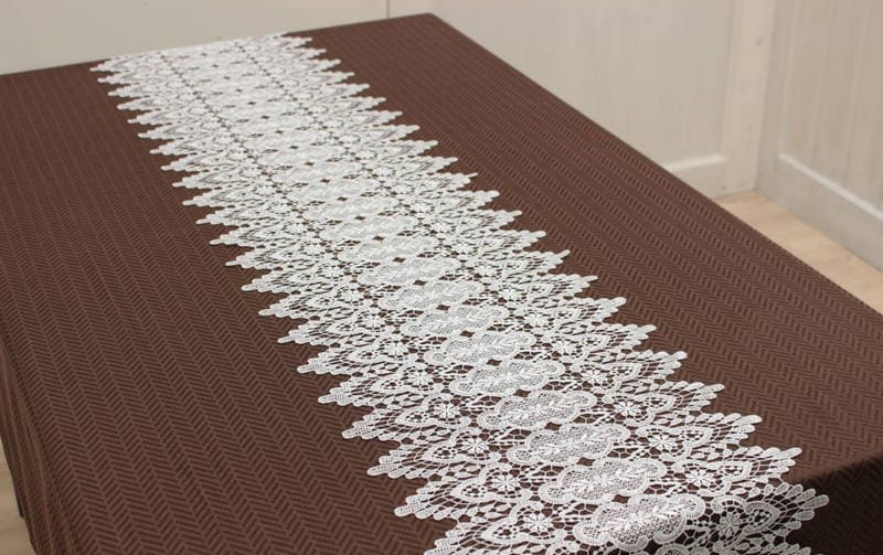 テーブルセンター 総ギュピールレース 約30×140cm [Lacielle
