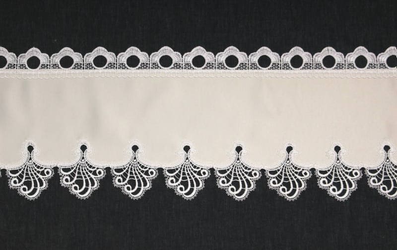 シェルモチーフレース ミニカフェカーテン 約150×25cm｜インテリア