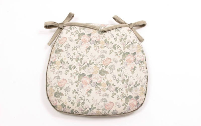 花柄プリント 紐付シートクッション 約43×45cm [Belle Heure]