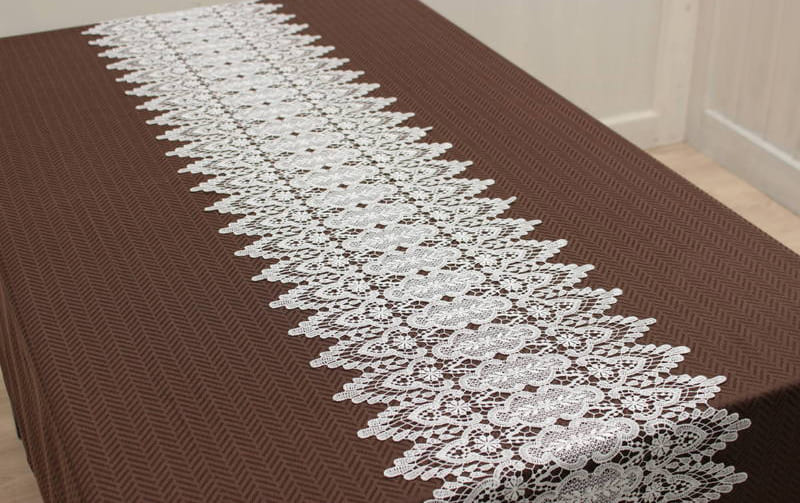 テーブルセンター 総ギュピールレース 約30×210cm [Lacielle]
