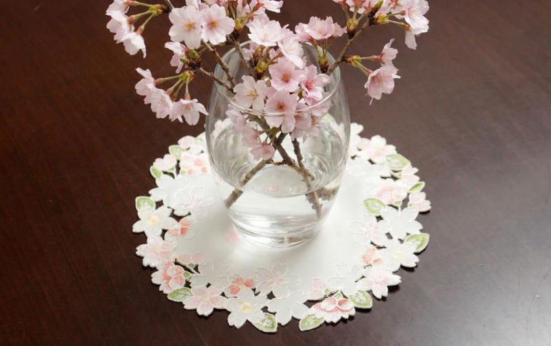 ドイリー コード刺繍 約20cm [桜綺]｜インテリアレース・テーブル
