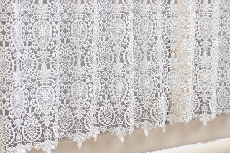 Noble ギュピールレース カフェカーテン 約120×75cm｜インテリアレース