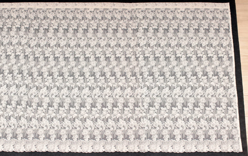 チュールレース カフェカーテン 約135×120cm [memoire]