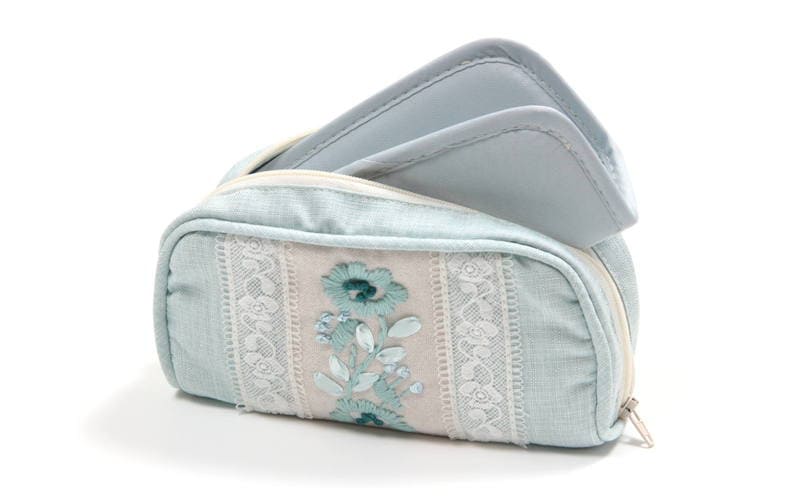 眼鏡ケース フローラル刺繍 約7.5×15.5×4cm [Atelier Bloom]
