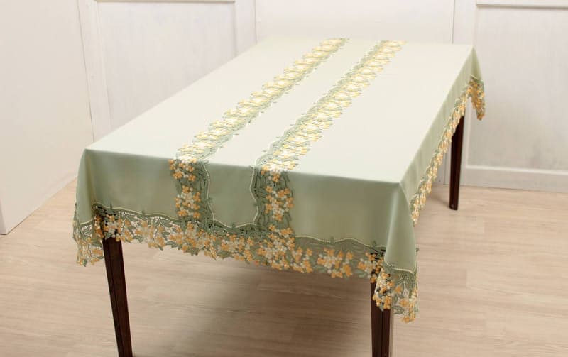 ミモザ柄ケミカルレース テーブルセンター 約37×198cm [un autre]