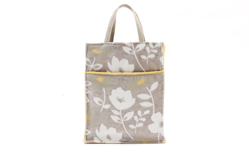 シェニール織 Ａ４バッグ 約35×28×7cm [Gris & Jaune]