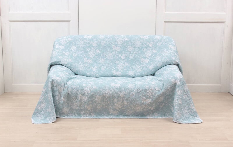 接触冷感素材 プリントキルト マルチカバー 約200×205cm [Oasis touch]