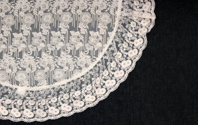 チュールレース 円形テーブルクロス 約100cm [memoire]