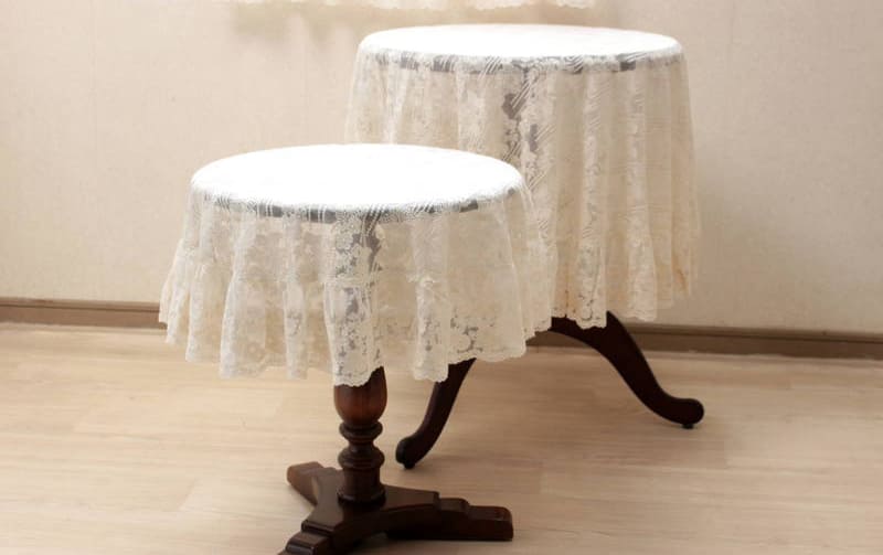チュールレース 円形テーブルクロス 約100cm [memoire]｜インテリア