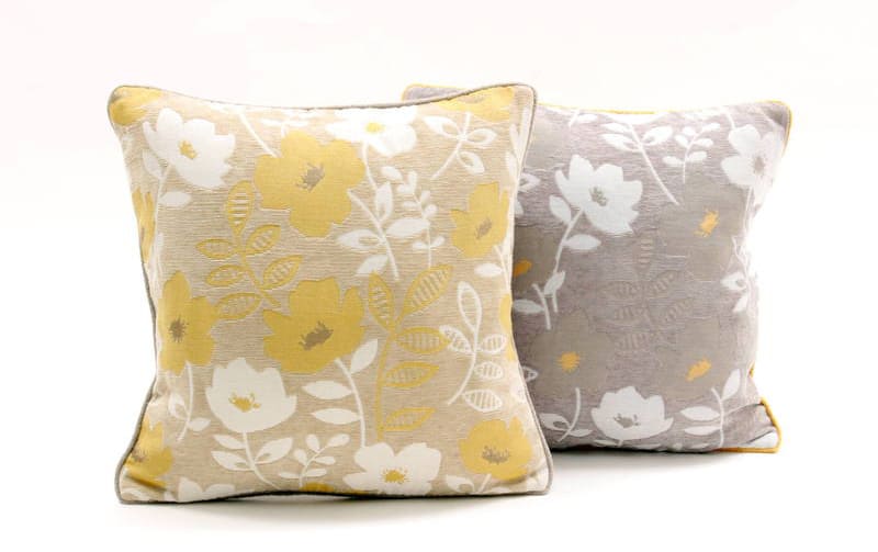 シェニール織 クッションカバー 約45×45cm [Gris & Jaune]