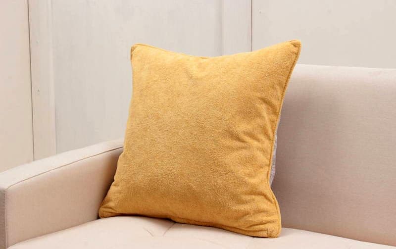 シェニール織 クッションカバー 約45×45cm [Gris & Jaune]