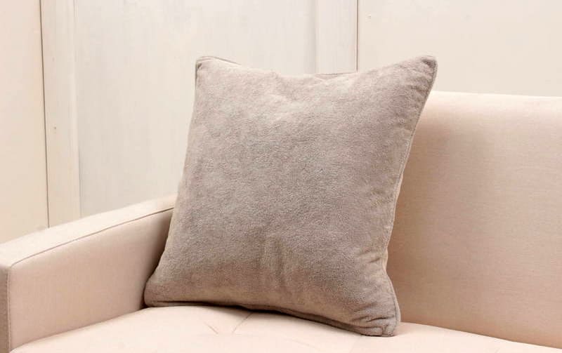 シェニール織 クッションカバー 約45×45cm [Gris & Jaune]