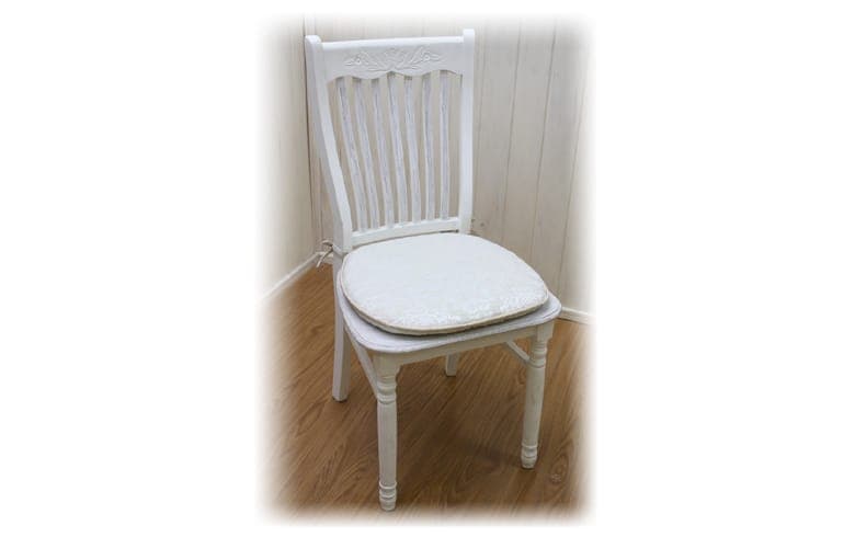 ダマスク柄ジャカード織 紐付シートクッション 約43×45cm [Damask rose]