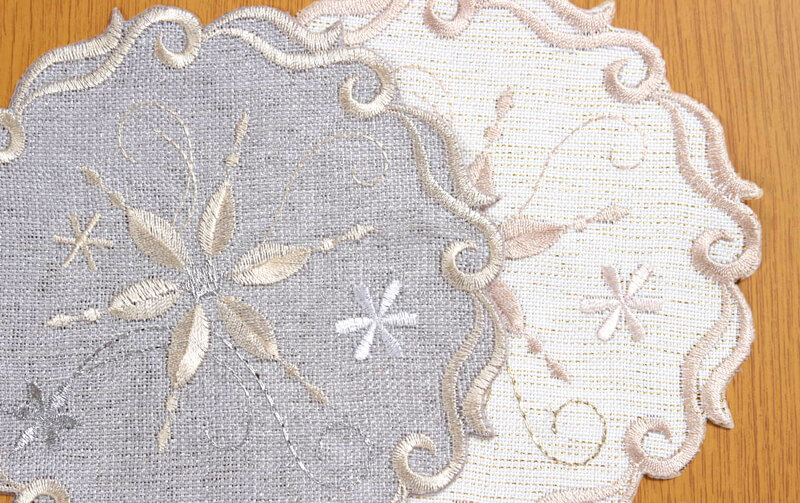Xmas ディライト 刺繍 コースター 約12cm