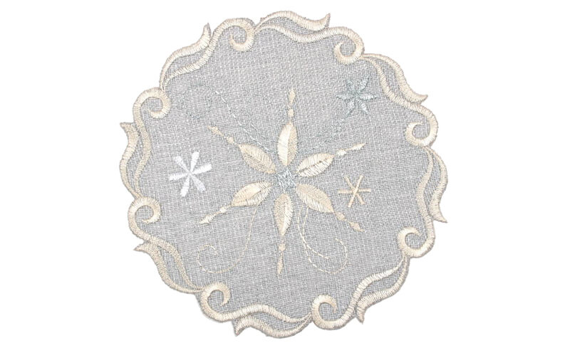 Xmas ディライト 刺繍 コースター 約12cm
