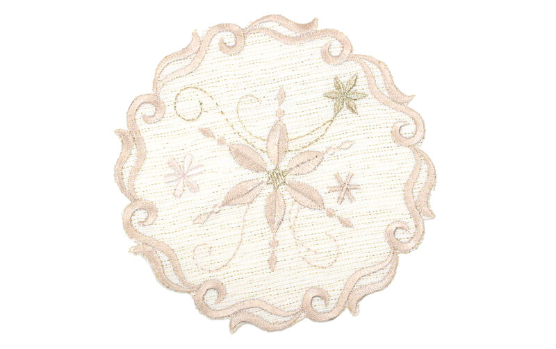 Xmas ディライト 刺繍 コースター 約12cm