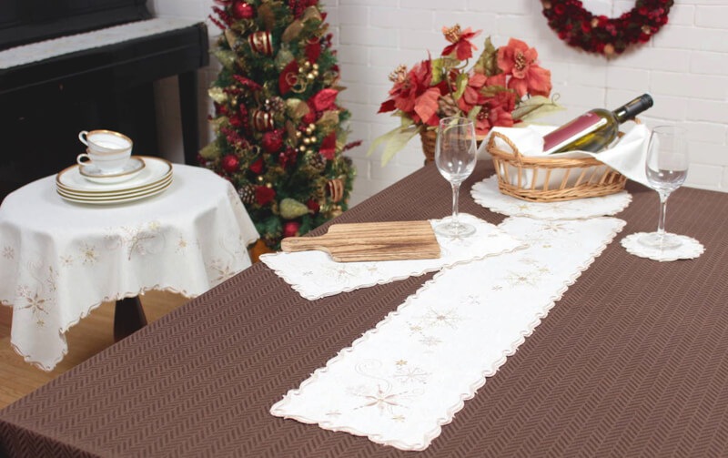 Xmas ディライト 刺繍 コースター 約12cm