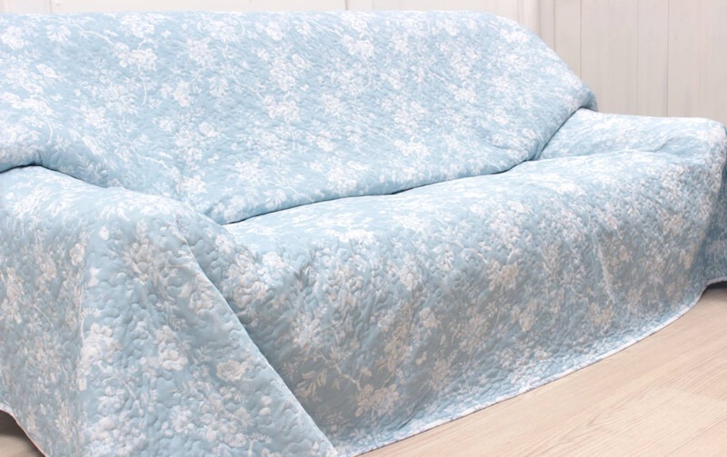 接触冷感素材 プリントキルト マルチカバー 約200×255cm [Oasis touch]